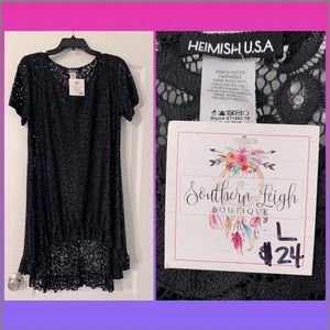 |BNWT| HEIMISH U.S.A. • Lace Overlay Blouse/Tunic